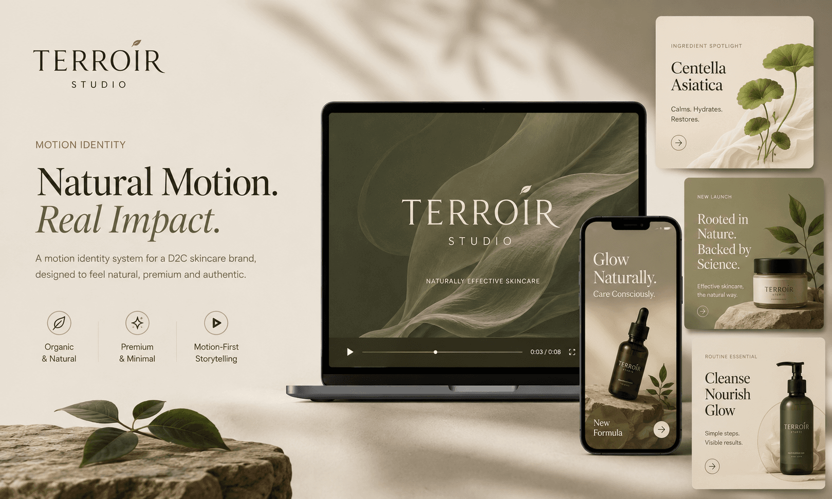 Motion Identity for a D2C Skincare Brand
